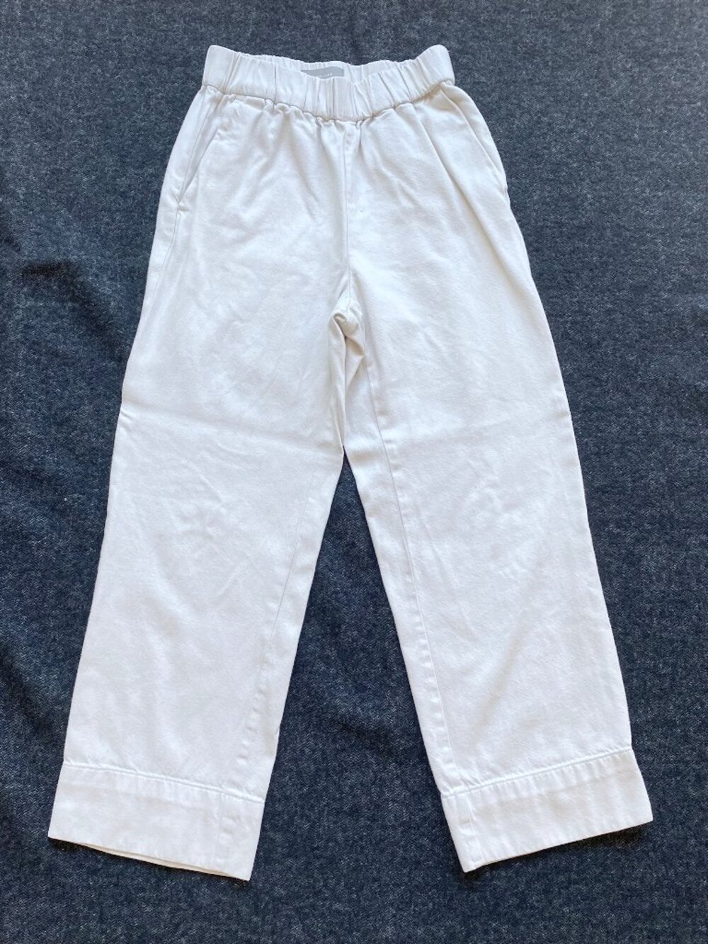 Everlane Off White The Easy Jean Elastic Waist Wide Leg Organic Cotton Pants 6